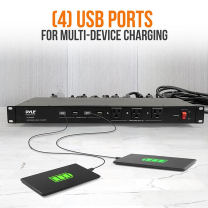 Multi-Outlet Surge Protect Power Supply 4 USB Charge Ports