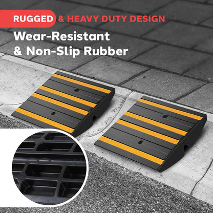 Curved Curb Ramps 2-pc 1 Foot Yellow