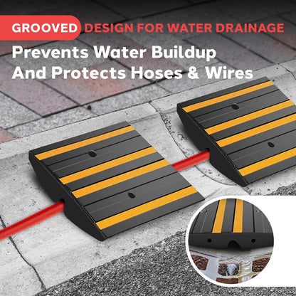 Curved Curb Ramps 2-pc 1 Foot Yellow