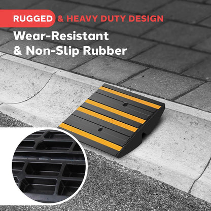 Curved Curb Ramps 1-pc 1 Foot Yellow