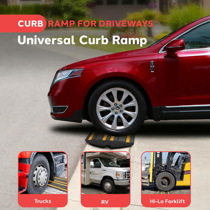 Curved Curb Ramps 1-pc 1 Foot Yellow