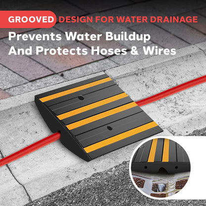 Curved Curb Ramps 1-pc 1 Foot Yellow