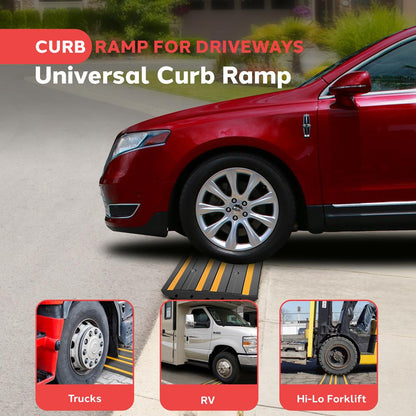 Curved Curb Ramps 1-pc 2 Foot Yellow