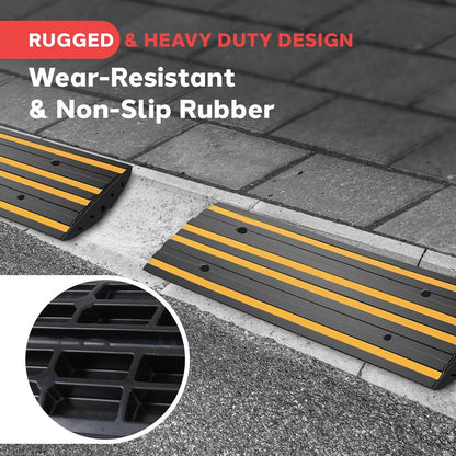 Curved Curb Ramps 2-pc 4 Foot Yellow