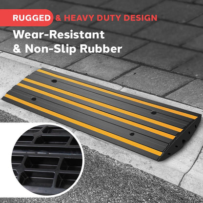 Curved Curb Ramps 1-pc 4 Foot Yelllow