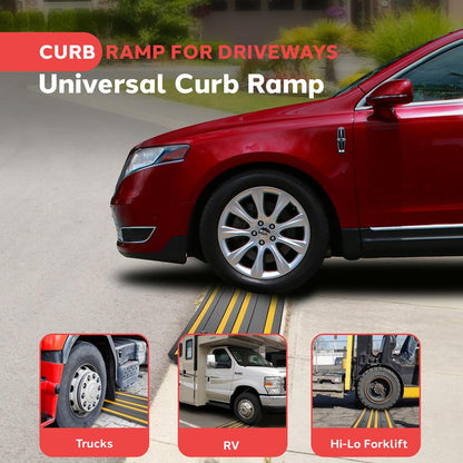 Curved Curb Ramps 1-pc 4 Foot Yelllow