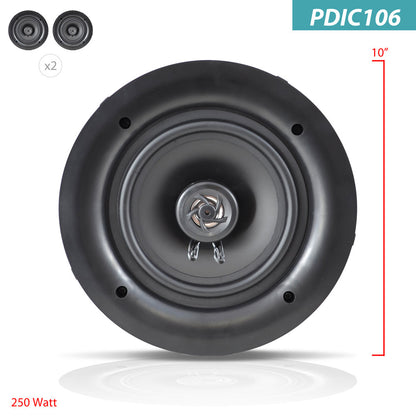 10.0'' Home In-Wall / Ceiling Speakers Flush Mount, 300W