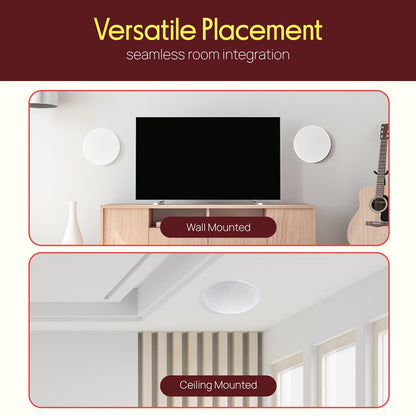 10.0'' Home In-Wall / Ceiling Speakers 300W Stereo Sound Polypropylene Cone