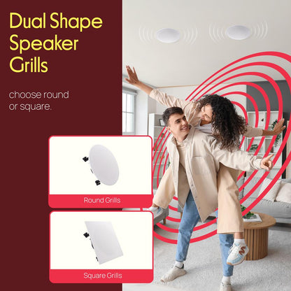 10.0'' Home In-Wall / Ceiling Speakers 300W Stereo Sound Polypropylene Cone