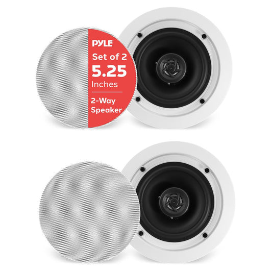 5.25'' Home In-Wall / Ceiling Speakers 150W Polypropylene Cone White