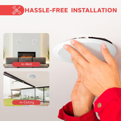 5.25'' Home In-Wall / Ceiling Speakers 150W Polypropylene Cone White