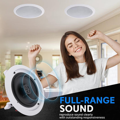 6.5'' Home In-Wall / Ceiling Speakers White 200W