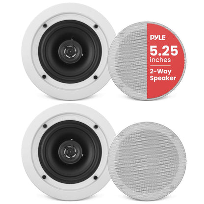 5.25'' Home In-Wall / Ceiling Speakers Flush Mount, 150W, White