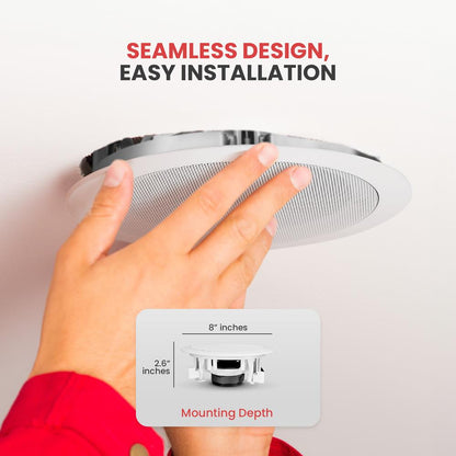 5.25'' Home In-Wall / Ceiling Speakers Flush Mount, 150W, White