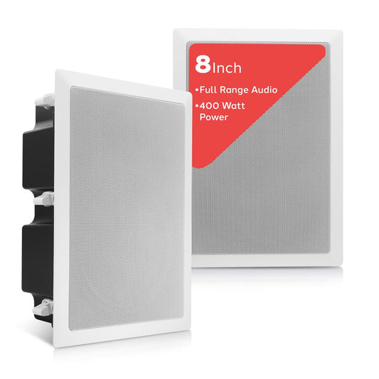 Ceiling Wall Speaker 400W Deep Bass 8 Woofer Flush Mount White