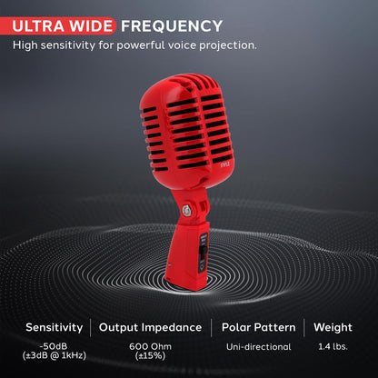 Classic Retro Vintage Microphone, Red