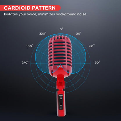 Classic Retro Vintage Microphone, Red