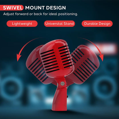 Classic Retro Vintage Microphone, Red