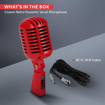 Classic Retro Vintage Microphone, Red
