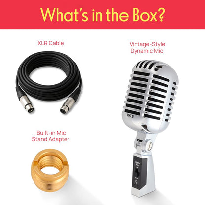 Classic Retro Vintage Microphone, Unidirectional - Silver