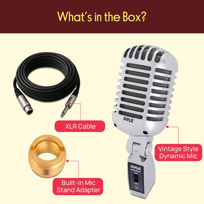 Classic Retro Vintage Microphone, Silver