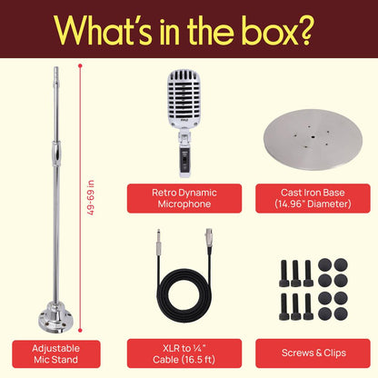 Vintage Style Microphone & Swing Stand