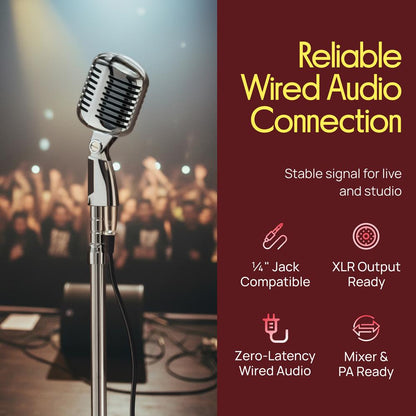 Vintage Style Microphone & Swing Stand