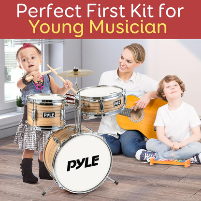 3-Pcs Kids/Junior Drum Set Natural