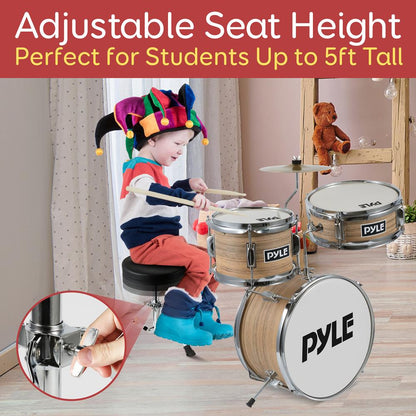 3-Pcs Kids/Junior Drum Set Natural
