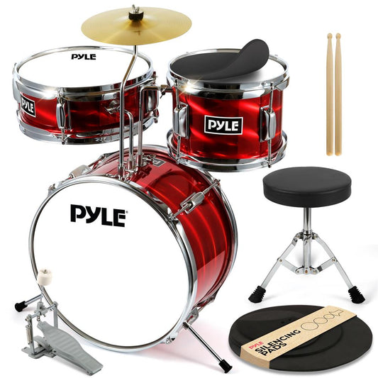 3-Pcs Kids/Junior Drum Set Red