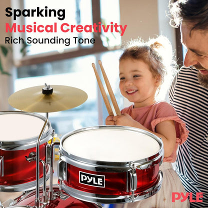 3-Pcs Kids/Junior Drum Set Red