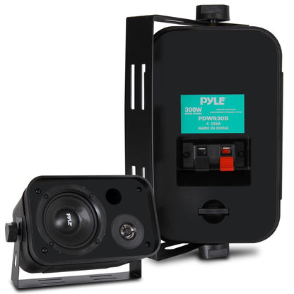 3.5'' Indoor/Outdoor Wall Mount Speakers Black