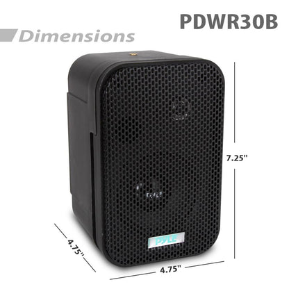 3.5'' Indoor/Outdoor Wall Mount Speakers Black