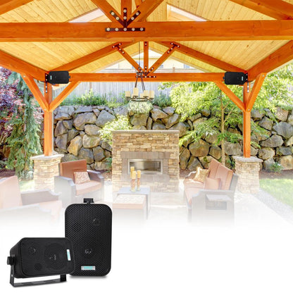 3.5'' Indoor/Outdoor Wall Mount Speakers Black