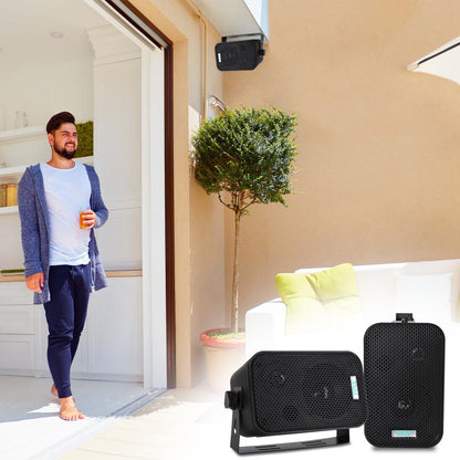 3.5'' Indoor/Outdoor Wall Mount Speakers Black