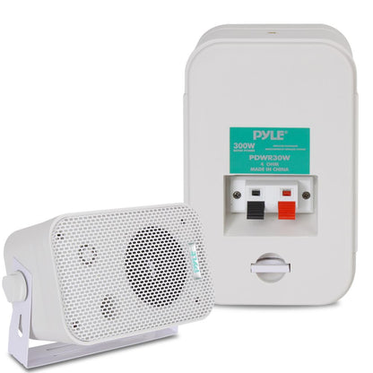 3.5'' Indoor/Outdoor Wall Mount Speakers White