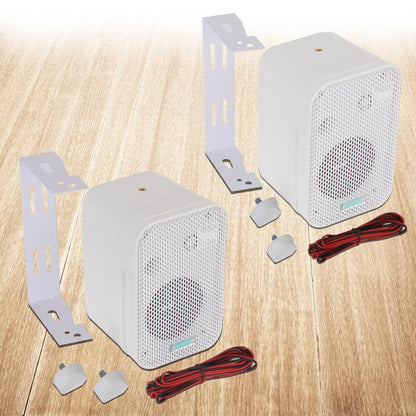 3.5'' Indoor/Outdoor Wall Mount Speakers White