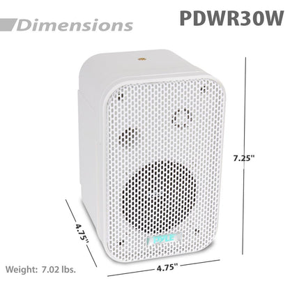 3.5'' Indoor/Outdoor Wall Mount Speakers White