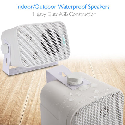 3.5'' Indoor/Outdoor Wall Mount Speakers White