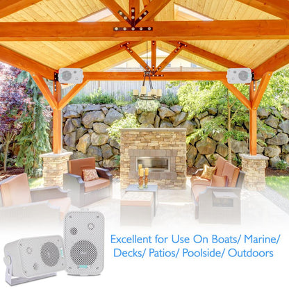 3.5'' Indoor/Outdoor Wall Mount Speakers White