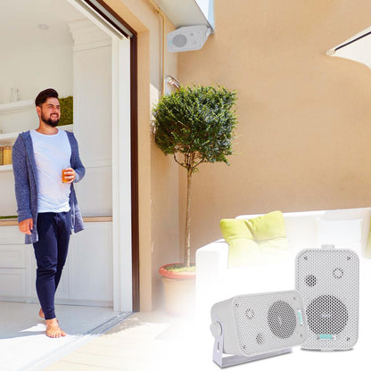 3.5'' Indoor/Outdoor Wall Mount Speakers White