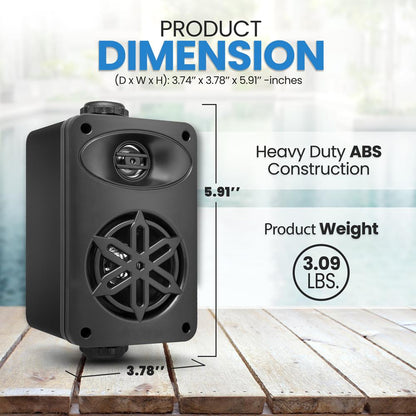 2-Way Indoor/Outdoor Speaker System 200W Black