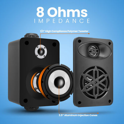2-Way Indoor/Outdoor Speaker System 200W Black