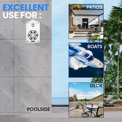2-Way Indoor/Outdoor Speaker System 200W White