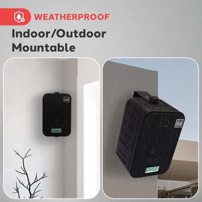 5.25" Indoor/Outdoor Wall Mount Speakers 200W Black