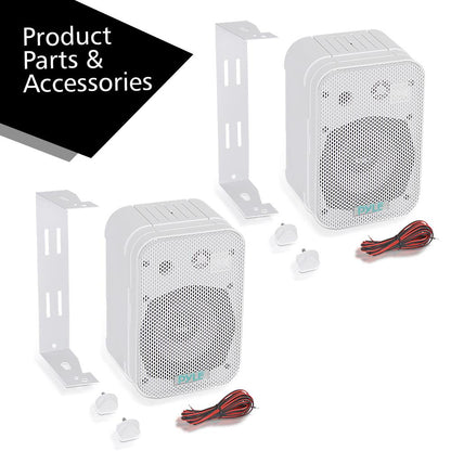 5.25" Indoor/Outdoor Wall Mount Speakers 200W White