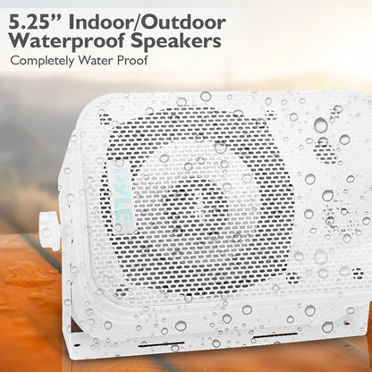 5.25" Indoor/Outdoor Wall Mount Speakers 200W White