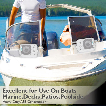 5.25" Indoor/Outdoor Wall Mount Speakers 200W White
