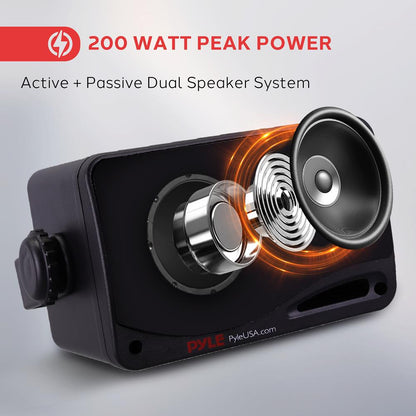 3.5'' Indoor/Outdoor Wall Mount Speakers 200W 3-Way System, Weatherproof