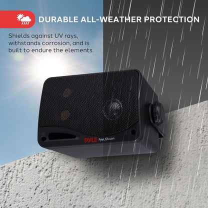 3.5'' Indoor/Outdoor Wall Mount Speakers 200W 3-Way System, Weatherproof